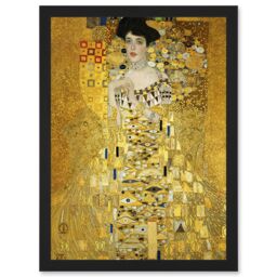 Artery8 Gustav Klimt Portrait Of Adele Bloch Bauer I Gold A4 Artwork Framed Wall Art Print in Black - thumbnail 1