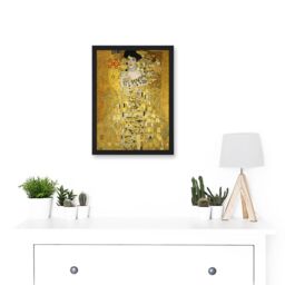 Artery8 Gustav Klimt Portrait Of Adele Bloch Bauer I Gold A4 Artwork Framed Wall Art Print in Black - thumbnail 2