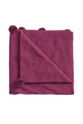 Helena Springfield 'Pom Pom' Knit Throw in Fuchsia - thumbnail 1