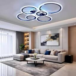 Nordara Modern LED Ceiling Light Dimmable Ceiling Light with RGB Backlight in White - thumbnail 2