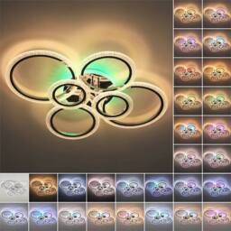 Nordara Modern LED Ceiling Light Dimmable Ceiling Light with RGB Backlight in White - thumbnail 6