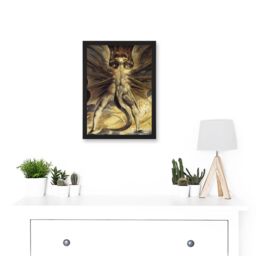Artery8 William Blake Great Red Dragon Satan Woman Clothed Sun 1805 A4 Artwork Framed Wall Art Print in Black - thumbnail 2