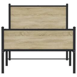 Berkfield Home Metal Bed Frame without Mattress Sonoma Oak 75x190 cm Small Single in Brown - thumbnail 5