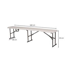 Home Source 6ft Folding Trestle Benches Heavy Duty Garden Indoor Outdoor Set of 2 in White - thumbnail 9