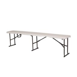 Home Source 6ft Folding Trestle Benches Heavy Duty Garden Indoor Outdoor Set of 2 in White - thumbnail 5