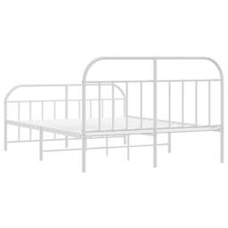 Berkfield Home Metal Bed Frame with Headboard & Footboard White 140x200 cm - thumbnail 8