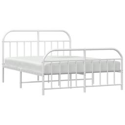 Berkfield Home Metal Bed Frame with Headboard & Footboard White 140x200 cm - thumbnail 5