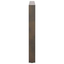 Berkfield Home Modern Dining Table Legs V-Shape 2 pcs Natural Steel 100x(72-73.3 in Brown - thumbnail 6