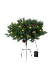 Living and Home 1pcs Pre-Lit Artificial Christmas Urn Filler with Pinecone for Garden in Green - thumbnail 5