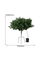 Living and Home 1pcs Pre-Lit Artificial Christmas Urn Filler with Pinecone for Garden in Green - thumbnail 6