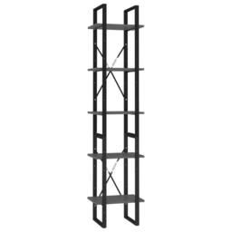 Berkfield Home 5-Tier Book Cabinet Grey 40x30x175 cm Engineered Wood - Size: 40 x 30 x 175 cm - thumbnail 1
