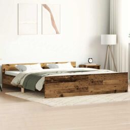 Berkfield Home Bed Frame without Mattress Old Wood 180x200cm Engineered Wood in Brown - Size: Super King - thumbnail 1