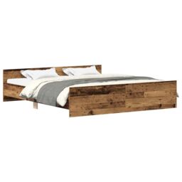 Berkfield Home Bed Frame without Mattress Old Wood 180x200cm Engineered Wood in Brown - Size: Super King - thumbnail 2