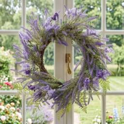 Dibor Luxury Lavender Summer Door Wreath, Spring Wreath 50cm - thumbnail 1
