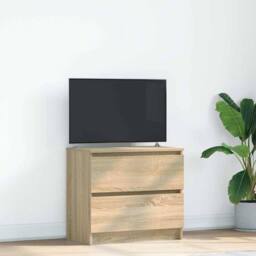 Berkfield Home TV Cabinet Sonoma Oak 60x35x54 cm Engineered Wood in Light Tan - Size: 60 x 35 x 54 cm - thumbnail 2