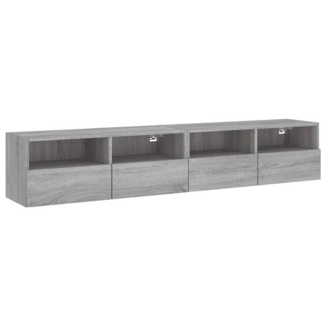 Berkfield Home TV Wall Cabinets 2 pcs Grey Sonoma 80x30x30 cm Engineered Wood - Size: 80 x 30 x 30 cm - image 1