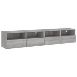 Berkfield Home TV Wall Cabinets 2 pcs Grey Sonoma 80x30x30 cm Engineered Wood - Size: 80 x 30 x 30 cm - thumbnail 1