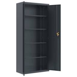 Berkfield Home Durable File Cabinet Anthracite 90x40x200 cm Steel in Dark Grey - Size: 90 x 40 x 200 cm - thumbnail 4