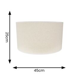 ValueLights Eva Natural Linen Fabric Ceiling Floor Table Large Drum Lamp Shade in White - thumbnail 4