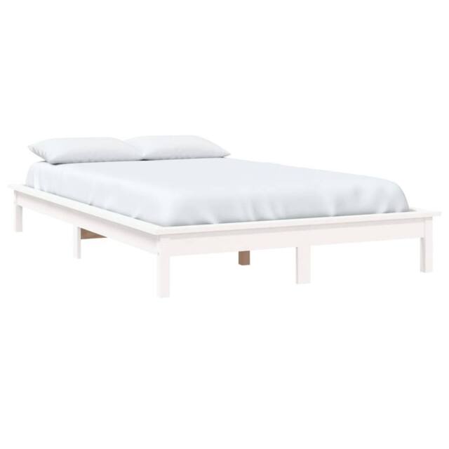 Berkfield Home Beautiful Bed Frame White 140x200 cm Solid Wood Pine - image 1