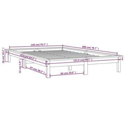 Berkfield Home Beautiful Bed Frame White 140x200 cm Solid Wood Pine - thumbnail 9