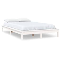 Berkfield Home Beautiful Bed Frame White 140x200 cm Solid Wood Pine - thumbnail 3