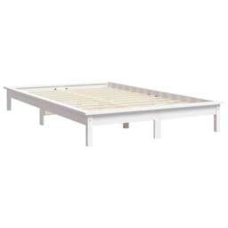 Berkfield Home Beautiful Bed Frame White 140x200 cm Solid Wood Pine - thumbnail 4