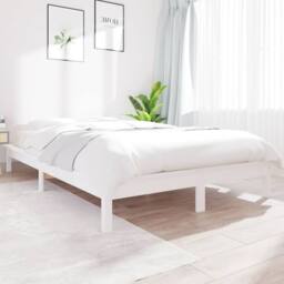 Berkfield Home Beautiful Bed Frame White 140x200 cm Solid Wood Pine - thumbnail 2