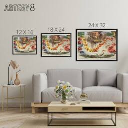 "Artery8 Map Everett 1956 Melville Moby Dick Framed Canvas Wall Art Print - Size: W12"" x H16""" - thumbnail 4
