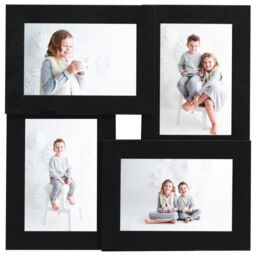 Berkfield Home Collage Photo Frame for 4x(13x18 cm) Picture Black MDF - Size: 13x18 cm