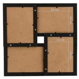 Berkfield Home Collage Photo Frame for 4x(13x18 cm) Picture Black MDF - Size: 13x18 cm - thumbnail 6