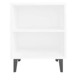 Berkfield Home Bed Cabinets with Metal Legs 2 pcs White 40x30x50 cm - Size: 40 x 30 x 50 cm - thumbnail 5