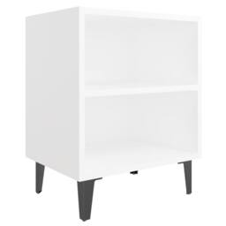 Berkfield Home Bed Cabinets with Metal Legs 2 pcs White 40x30x50 cm - Size: 40 x 30 x 50 cm - thumbnail 3