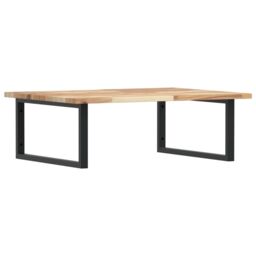 Berkfield Home Basin Shelf Wall Mounted Steel & Solid Wood Acacia in Brown - thumbnail 2