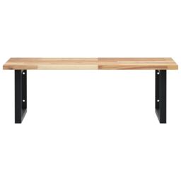 Berkfield Home Basin Shelf Wall Mounted Steel & Solid Wood Acacia in Brown - thumbnail 4
