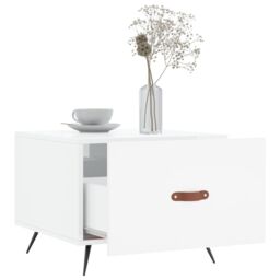 Berkfield Home Coffee Table High Gloss White 50x50x40 cm Engineered Wood - Size: 50 x 50 x 40 cm - thumbnail 4