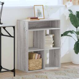 Berkfield Home Decorative Book Cabinet Grey Sonoma 66x31x80 cm Engineered Wood - Size: 66 x 31 x 80 cm - thumbnail 1