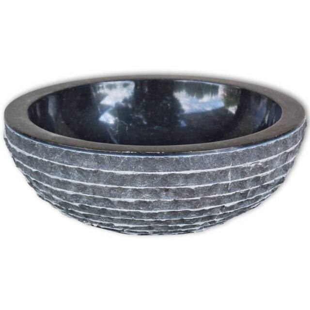 Berkfield Home Basin Marble 40 cm Black - image 1