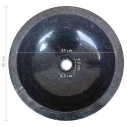 Berkfield Home Basin Marble 40 cm Black - thumbnail 6