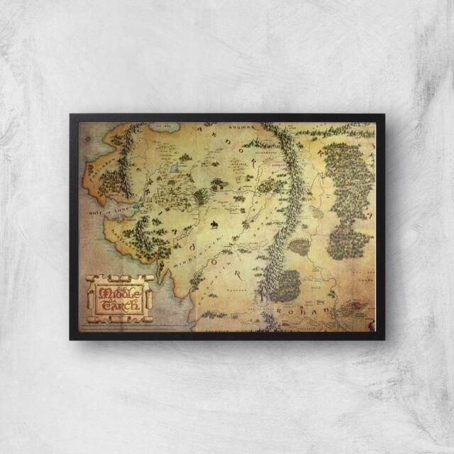 The Lord of the Rings Lord Of The Rings Map Giclee Art Print - Size: A2