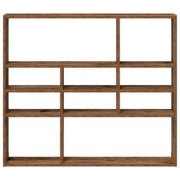 Berkfield Home Wall Shelf Old Wood 90x16x78 cm Engineered Wood in Brown - Size: 90 x 16 x 78 cm - thumbnail 4