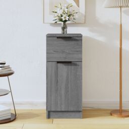Berkfield Home Sideboard Grey Sonoma 30x30x70 cm Engineered Wood - Size: 30 x 30 x 70 cm - thumbnail 1
