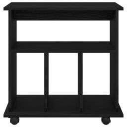 Berkfield Home Rolling Cabinet Black Oak 60x45x55 cm Engineered Wood - Size: 60 x 45 x 55 cm - thumbnail 6