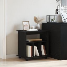 Berkfield Home Rolling Cabinet Black Oak 60x45x55 cm Engineered Wood - Size: 60 x 45 x 55 cm - thumbnail 4