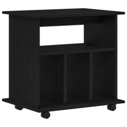 Berkfield Home Rolling Cabinet Black Oak 60x45x55 cm Engineered Wood - Size: 60 x 45 x 55 cm - thumbnail 5