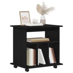 Berkfield Home Rolling Cabinet Black Oak 60x45x55 cm Engineered Wood - Size: 60 x 45 x 55 cm - thumbnail 3