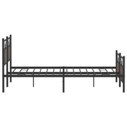Berkfield Home Metal Bed Frame without Mattress Brown Oak 160x200 cm - thumbnail 7