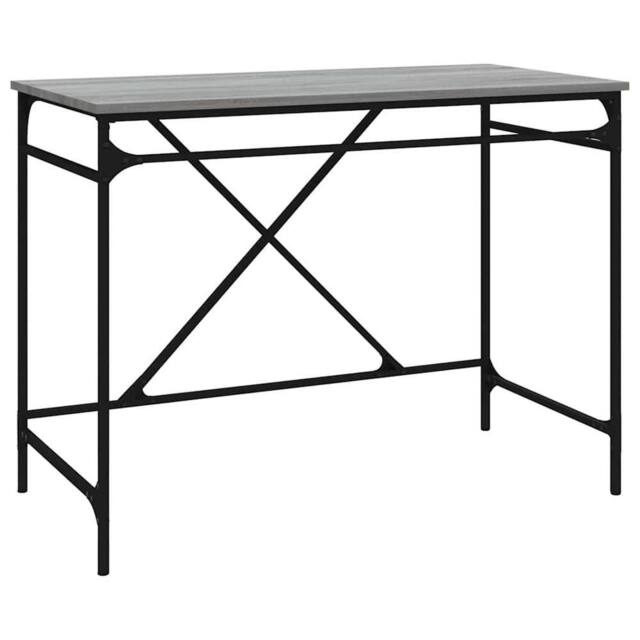 Berkfield Home Desk Grey Sonoma 100x50x75 cm Engineered Wood & Iron - Size: 100 x 50 x 75 cm - image 1