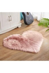 H&O Direct Heart Shaped Super Soft Shaggy Area Rug in Pink - Size: 40 cm x 60 cm - thumbnail 2