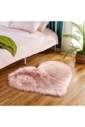 H&O Direct Heart Shaped Super Soft Shaggy Area Rug in Pink - Size: 40 cm x 60 cm - thumbnail 1